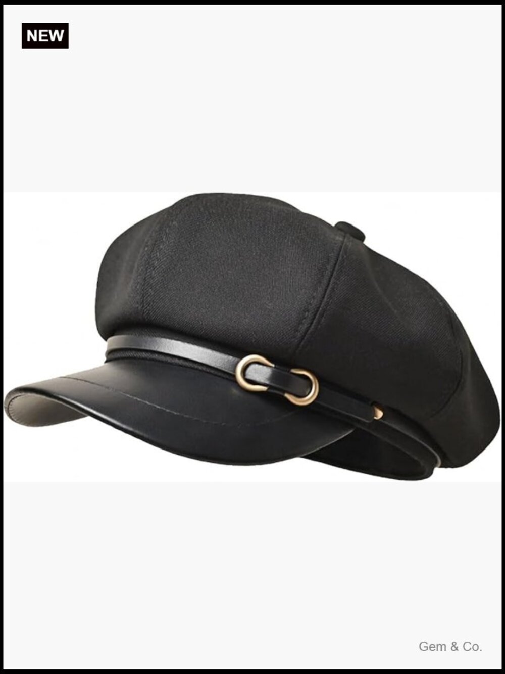 Vintage Newsboy Cap PU Leather Adjustable Painter Hat Beret
